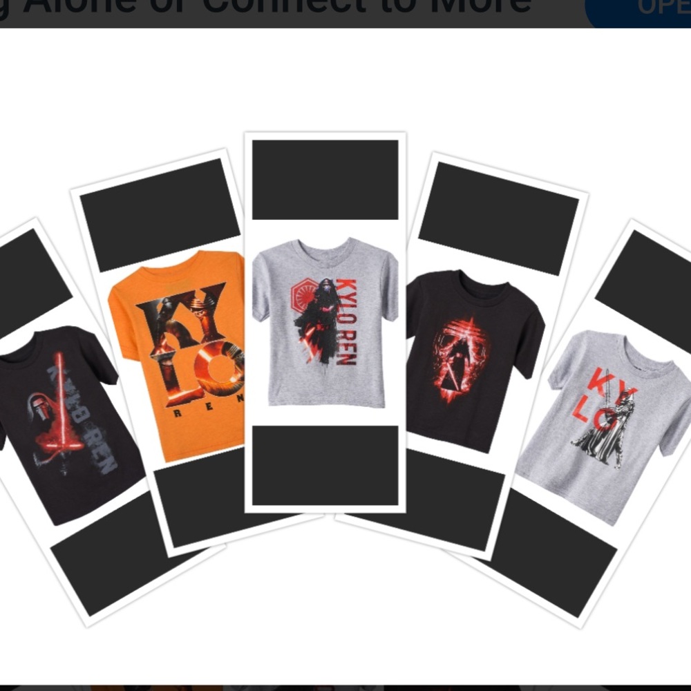 Bundle of 5 Boys Star Wars Kylo Ren shirts Size 4